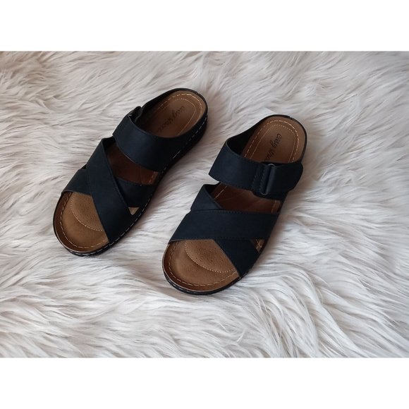 Easy Street Slip In Sandals Color Navy Blue Size 9 1/2 W Model ANNA Style - Picture 11 of 16